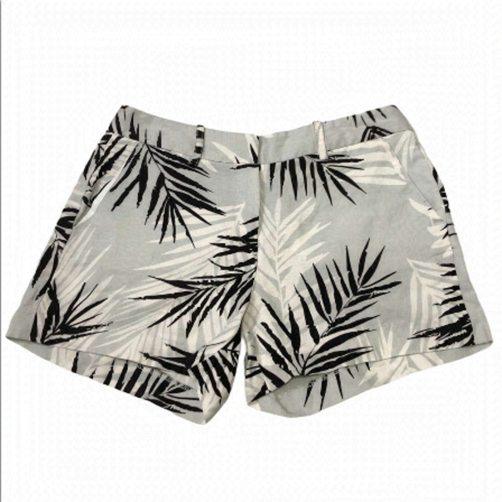 𝅺sandro Linen Blend Palm Leaf Shorts